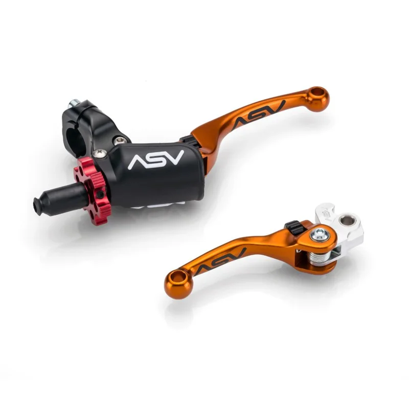 ASV Orange F4 Quad Model Clutch + Brake Lever Pro Pack For Kawasaki KFX450R 2008-2014