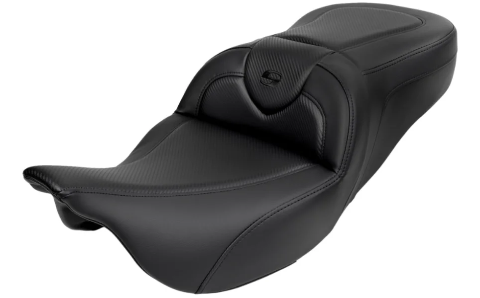 Saddlemen Roadsofa™ Standard Reach Seat Without Backrest Carbon Fiber Black Stitch ‘FL – 808-07B-18500 For Harley Touring 2008-2019