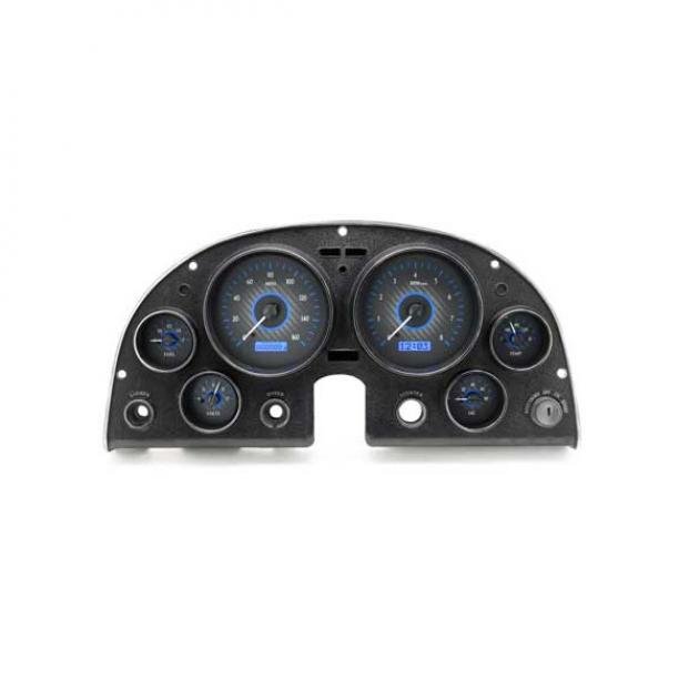 Corvette C2 VHX Series Digital Dash With Carbon Fiber StyleFace And Red Display, 1963-1967