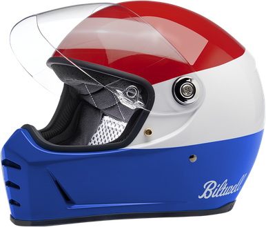 BILTWELL Lane Splitter Helmet - Gloss Podium Red/White/Blue - Large 1004-549-104