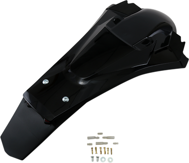 UFO Enduro Rear Fender - with Light - Black HU03388001