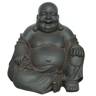 24″ Brown and Gray Sitting Buddha Outdoor Garden Statue – Large