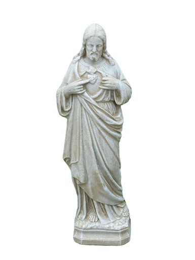 25″ Limestone Finish Sacred Heart of Jesus Outdoor Patio Statue | Inspire Your Garden with Serenity