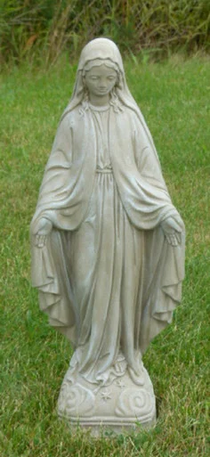 25″ Virgin Mary Outdoor Patio Statue – Moss Finish – Inspiring Serenity and Beauty