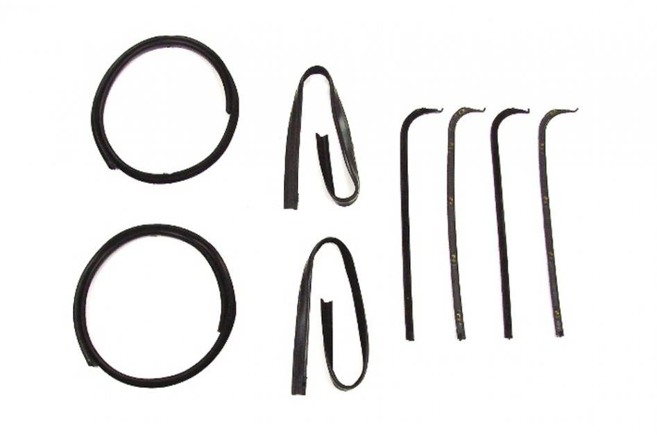 Precision Beltline Molding and Glass Run Channel Kit, Left and Right Hand, 8 Piece Kit, All Black WFK 2111 67