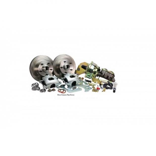 Late Great Chevy - Front Disc Brake Conversion Kit For Stock Spindles, Power Brakes With Drilled And Slotted Rotors, 1965-1968