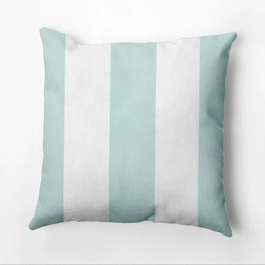 26″ x 26″ White and Blue Bold Stripes Throw Pillow
