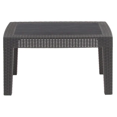 27.75″ Charcoal Gray Outdoor Patio Furniture Rectangular Coffee Table