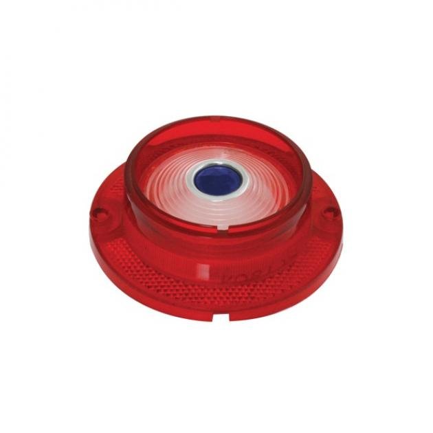 Full Size Chevy Back-Up Light Lens, Red, Clear, W/Blue Dot, Impala/Bel Air/Biscayne, 1963