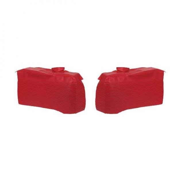 Lower Quarter Trim Rear Arm Rest Covers - Red - Ford Victoria - Body Style 60B