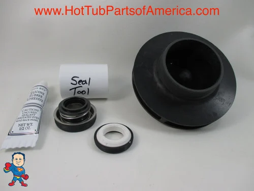 3.5HP Impeller & Seal Kit for Intertek LX 56 Frame Pumps WUA-350 LP-350 WP-350 with Installation Guide
