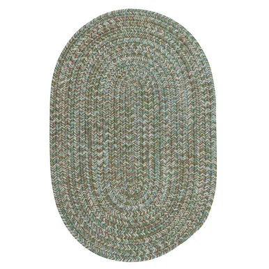3′ x 5′ Blue All Purpose Handmade Reversible Oval Mudroom Area Throw Rug