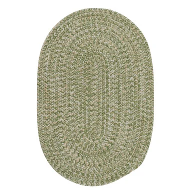 3′ x 5′ Olive Green All Purpose Handmade Reversible Oval Mudroom Area Throw Rug