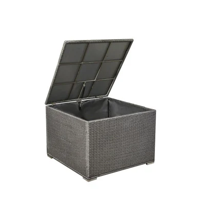33.50″ Gray Resin Wicker Outdoor Storage Ottoman