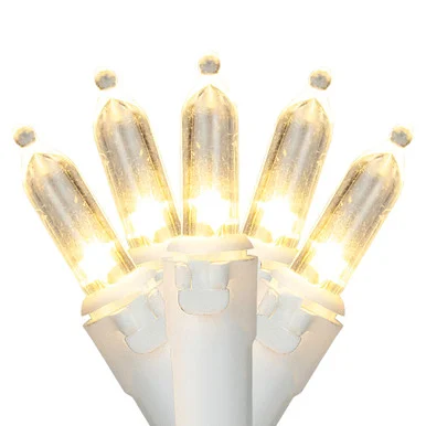 35ct Warm White LED Mini Christmas Lights, 11.25ft White Wire