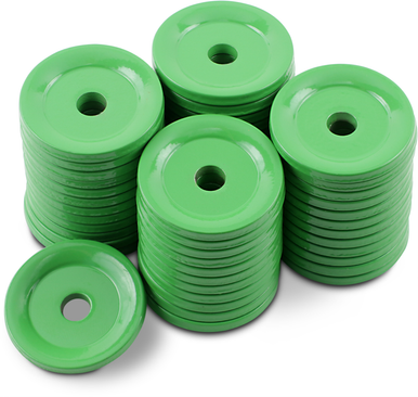Woody's Green Round Support Plates for Single-Ply Tracks 48 Pack ARG-3780-48