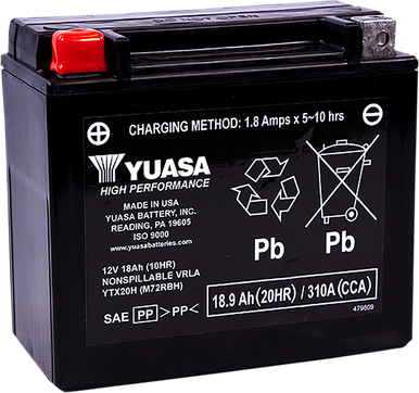 YUASA AGM Battery - YTX20H YUAM72RBH