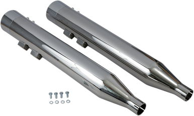 BASSANI XHAUST DNT Straight Can Mufflers for '95-'16 FL - Chrome 1F7DNT6