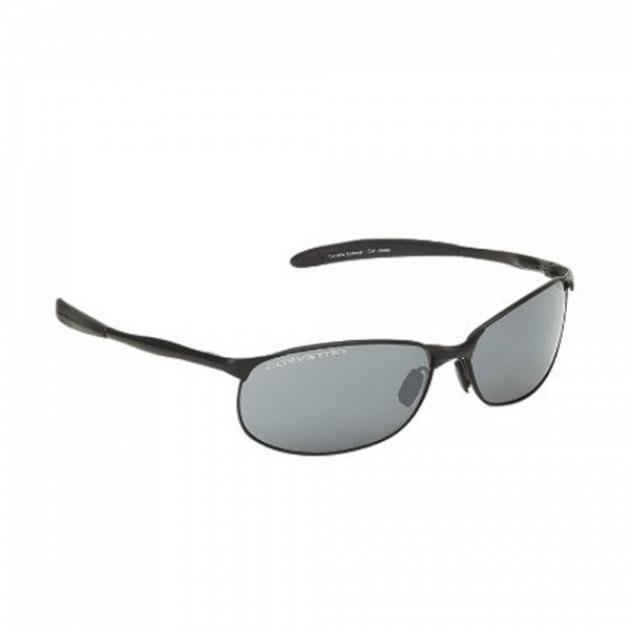Corvette EyewearClassic Metal Series, Black Frame, Smoke Flash Mirror Lens