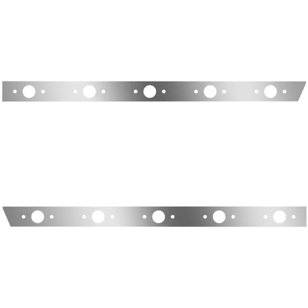 4 Inch Stainless Steel Standard Cab Panels W/ 10 P1 Light Holes For Peterbilt 378, 379, 388, 389