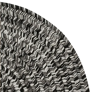 4′ x 6′ Black and White Handcrafted Oval Outdoor Area Throw Rug