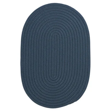 4′ x 7′ Lake Blue Solid All Purpose Handcrafted Reversible Oval Outdoor Area Throw Rug