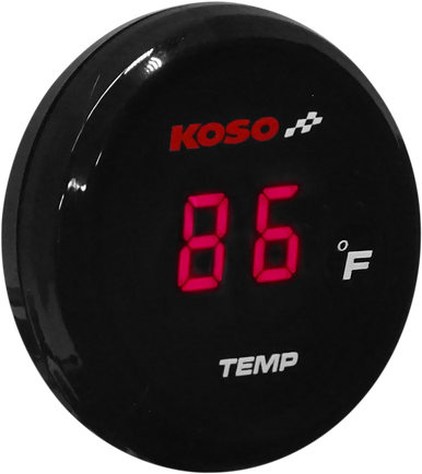 KOSO NORTH AMERICA I-Gear Thermometer - Red Digits - 1.57" Diameter x 0.43" D BA067R12