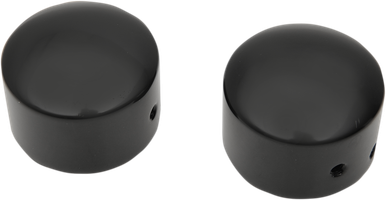 DRAG SPECIALTIES Axle Caps - Black - Front -'08-'20 FLT W16-0331GB