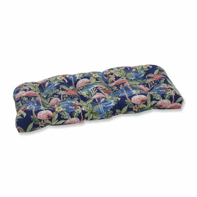 44″ Subtle Colored Floral Pattern Outdoor Patio Wicker Seat Cushion