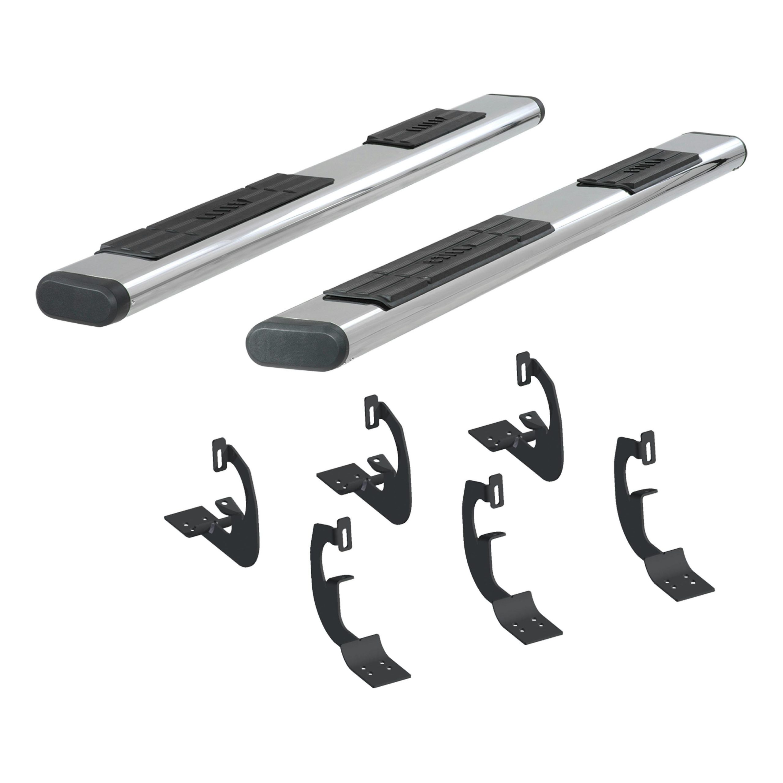 ARIES 4444001 6in. x 75in. Polished Stainless Oval Side Bars; Select Silverado; Sierra