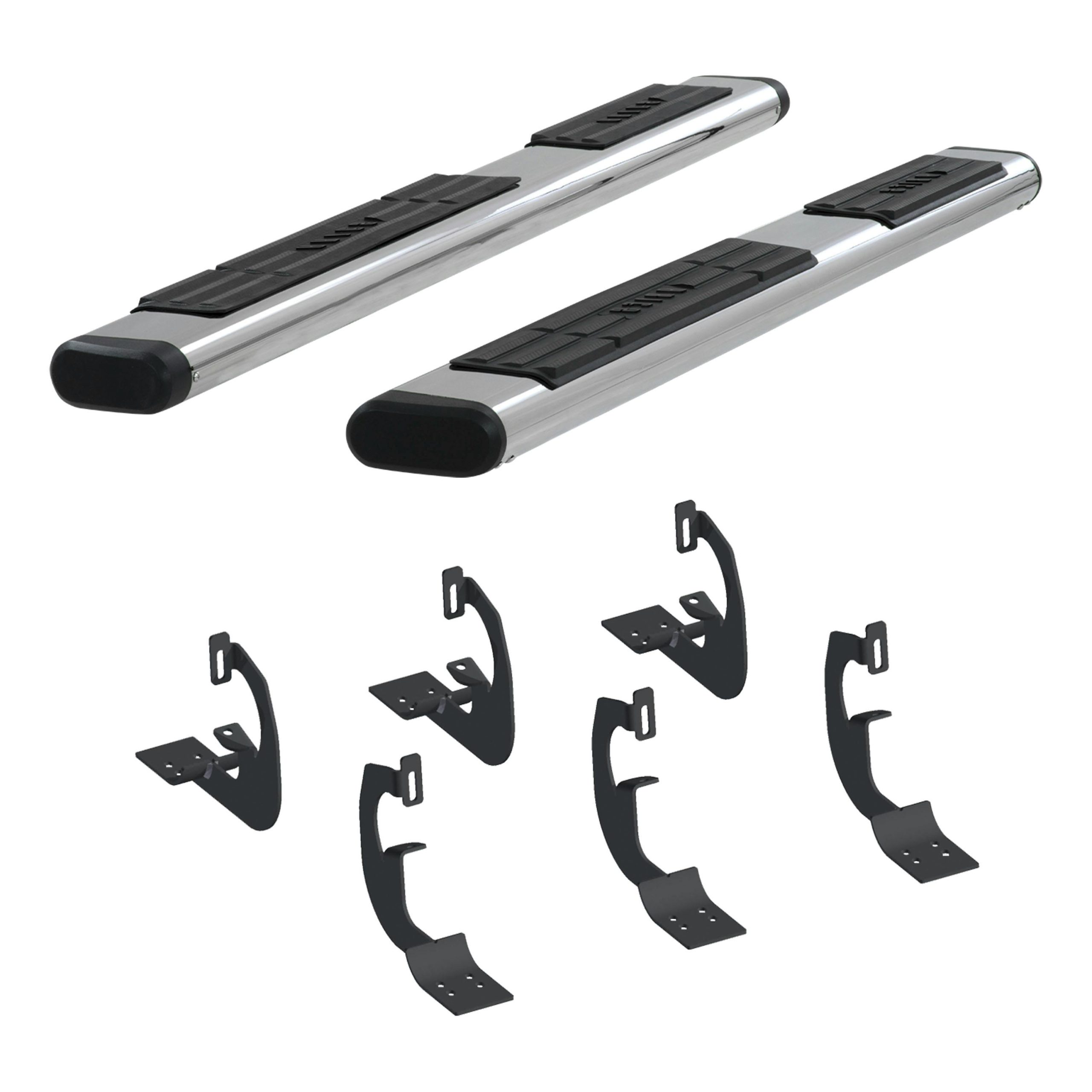 ARIES 4444002 6in. x 75in. Polish Stainless Oval Side Bars; Select Silverado; Tahoe; Sierra; Y