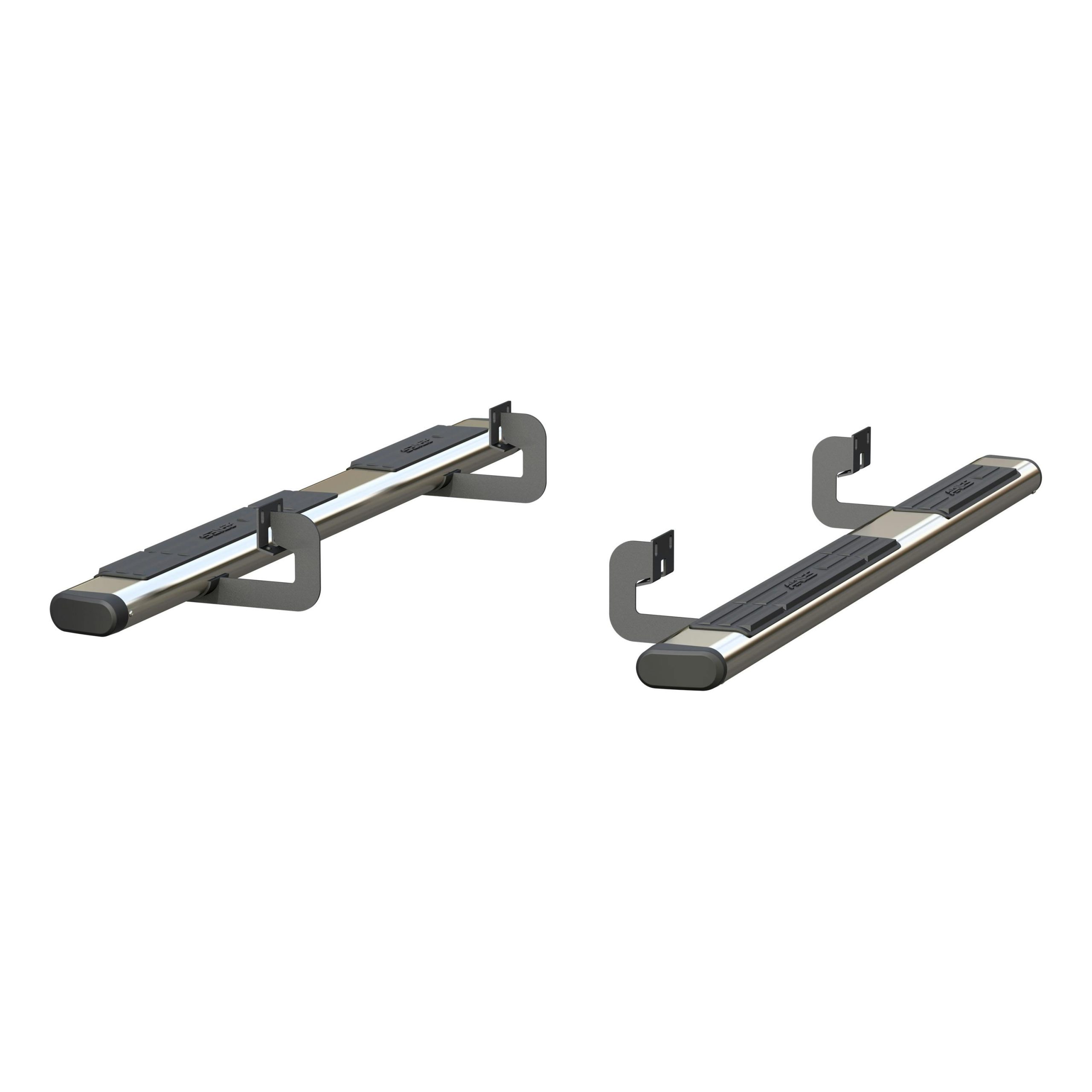 ARIES 4444018 6in. x 75in. Polished Stainless Oval Side Bars; Select Ford F-150
