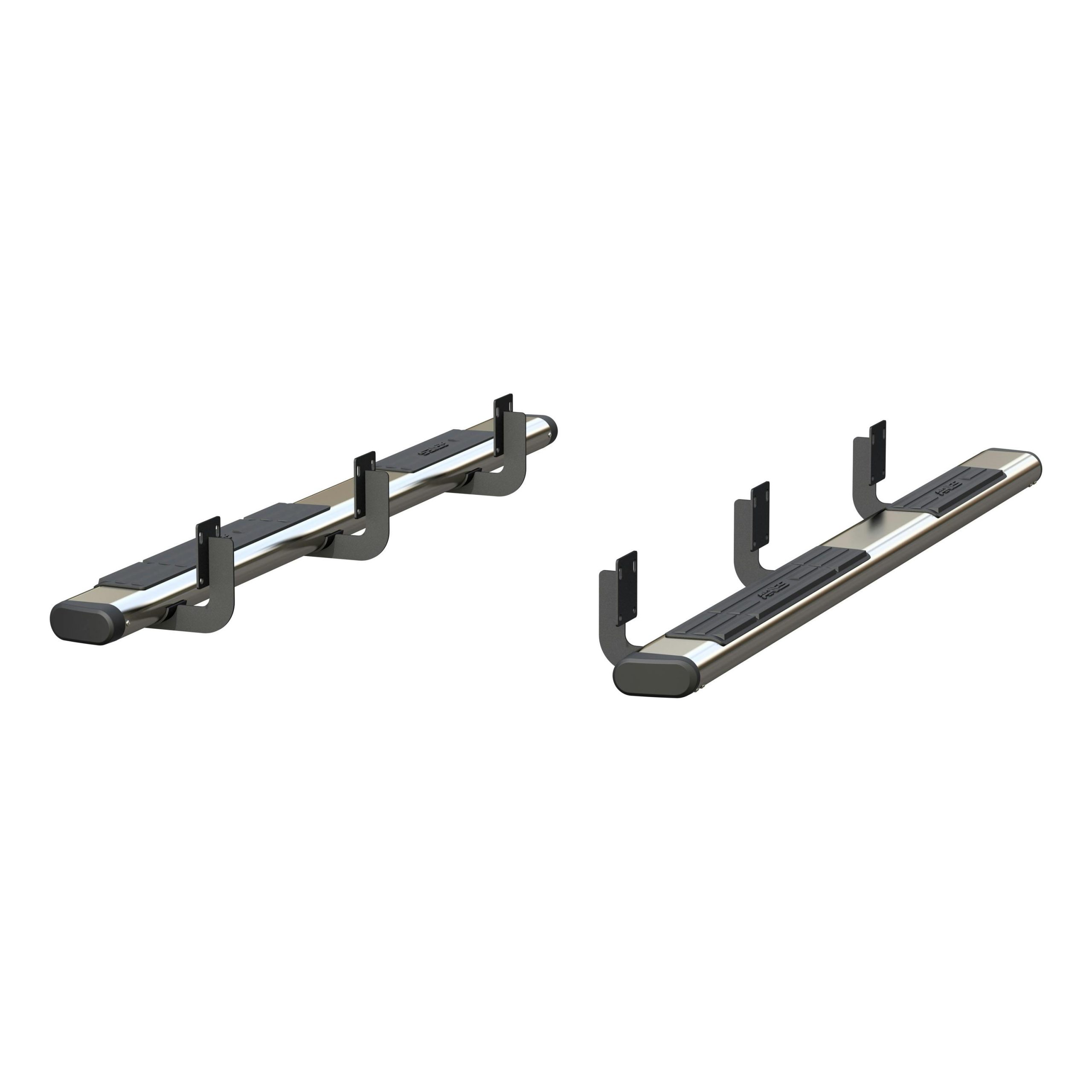 ARIES 4444025 6in. x 85in. Polished Stainless Oval Side Bars; Select Ford F250; F350; F450; F5