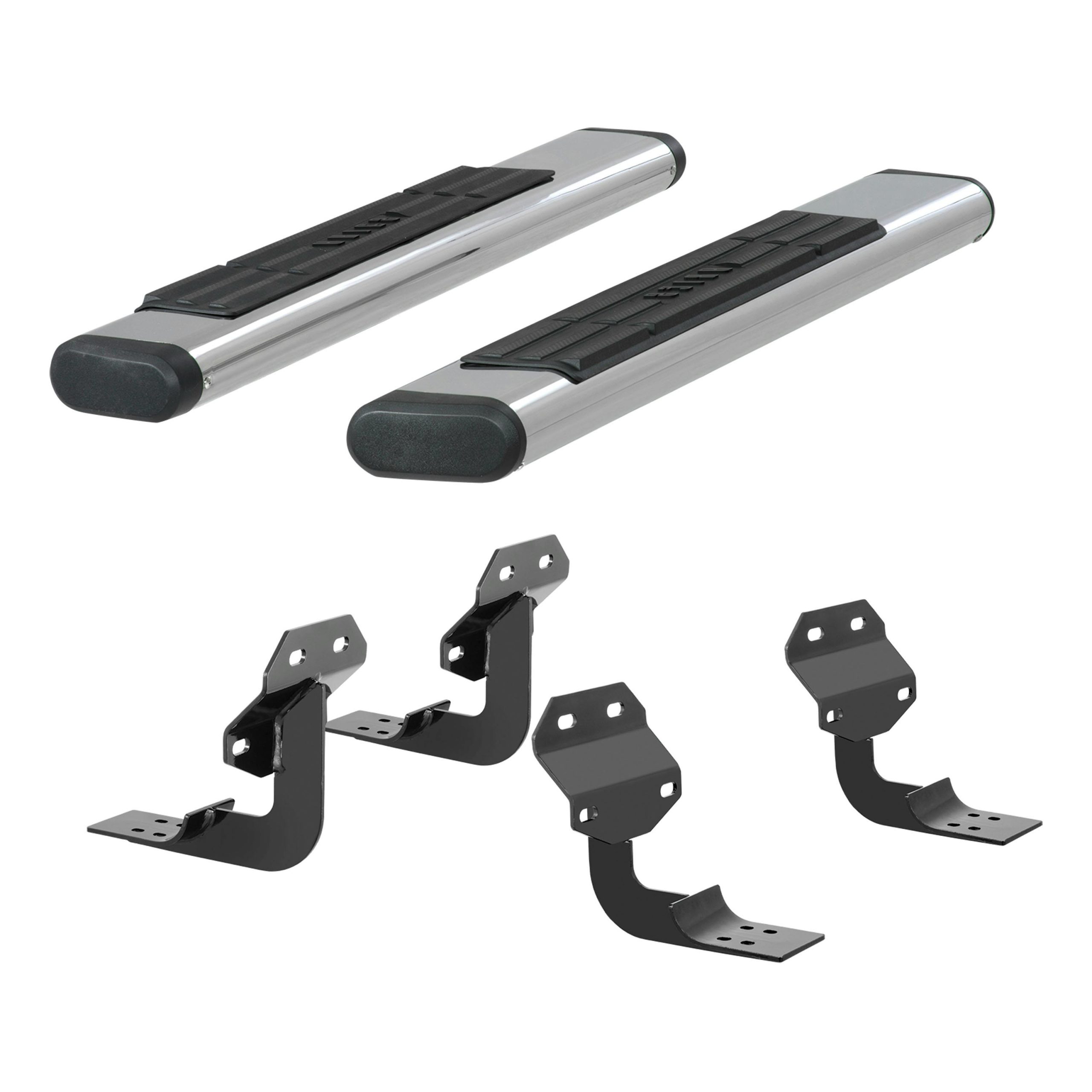 ARIES 4444028 6in. x 53in. Polished Stainless Oval Side Bars; Select Ford F-Series