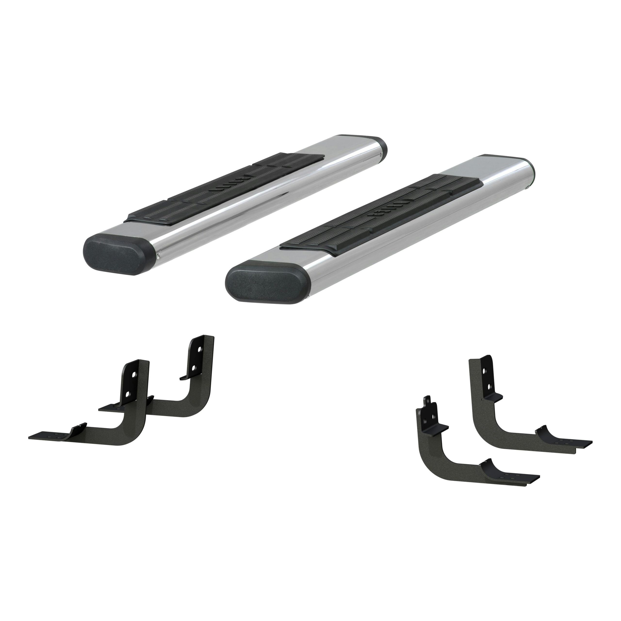 ARIES 4444043 6in. x 53in. Polished Stainless Oval Side Bars; Select Ram 1500; 2500; 3500