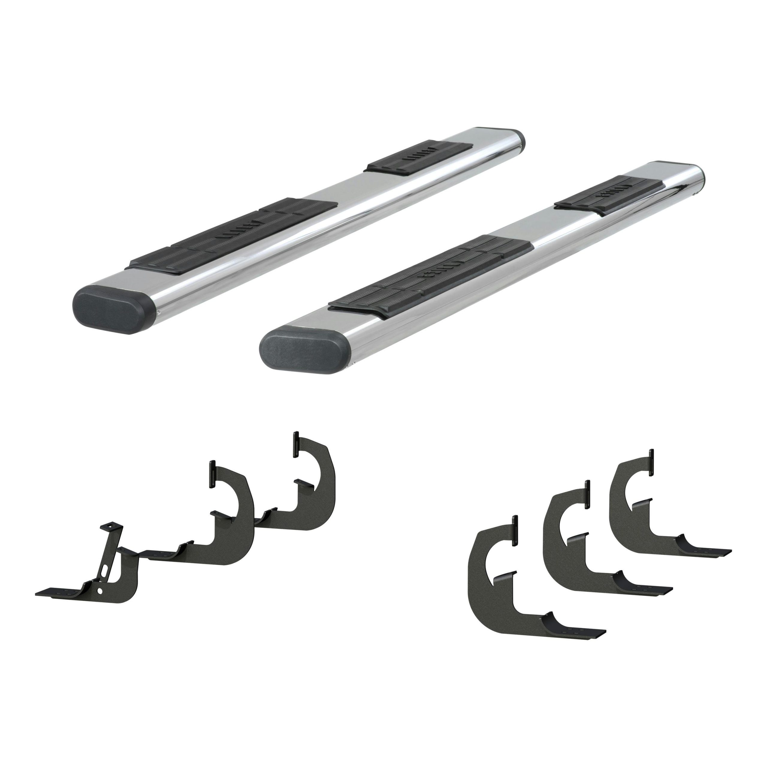 ARIES 4444045 6in. x 91in. Polished Stainless Oval Side Bars; Select Silverado; Sierra 2500; 3