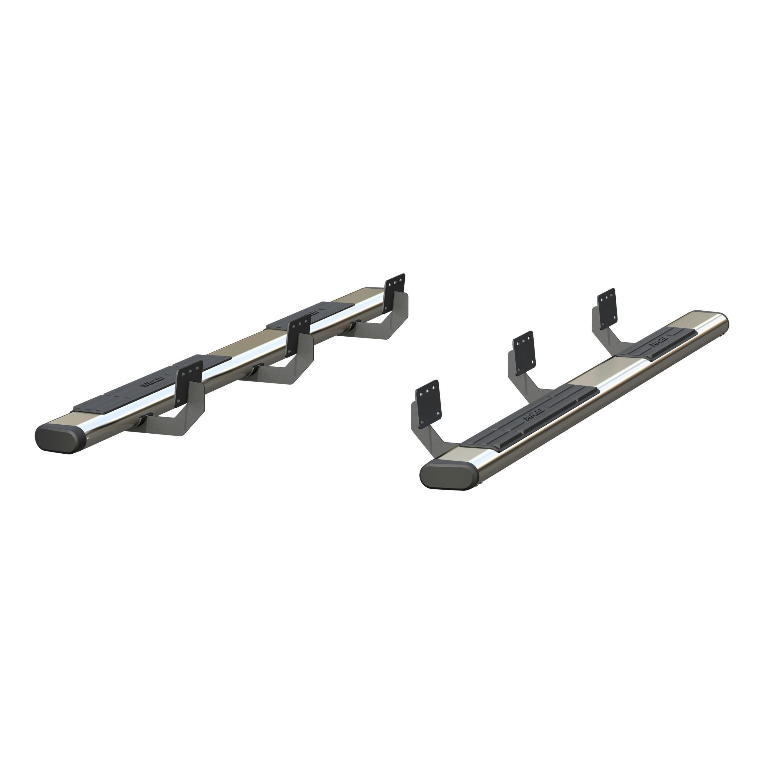 ARIES 4444047 6in. x 91in. Polished Stainless Oval Side Bars; Select Ram 1500 Crew Cab