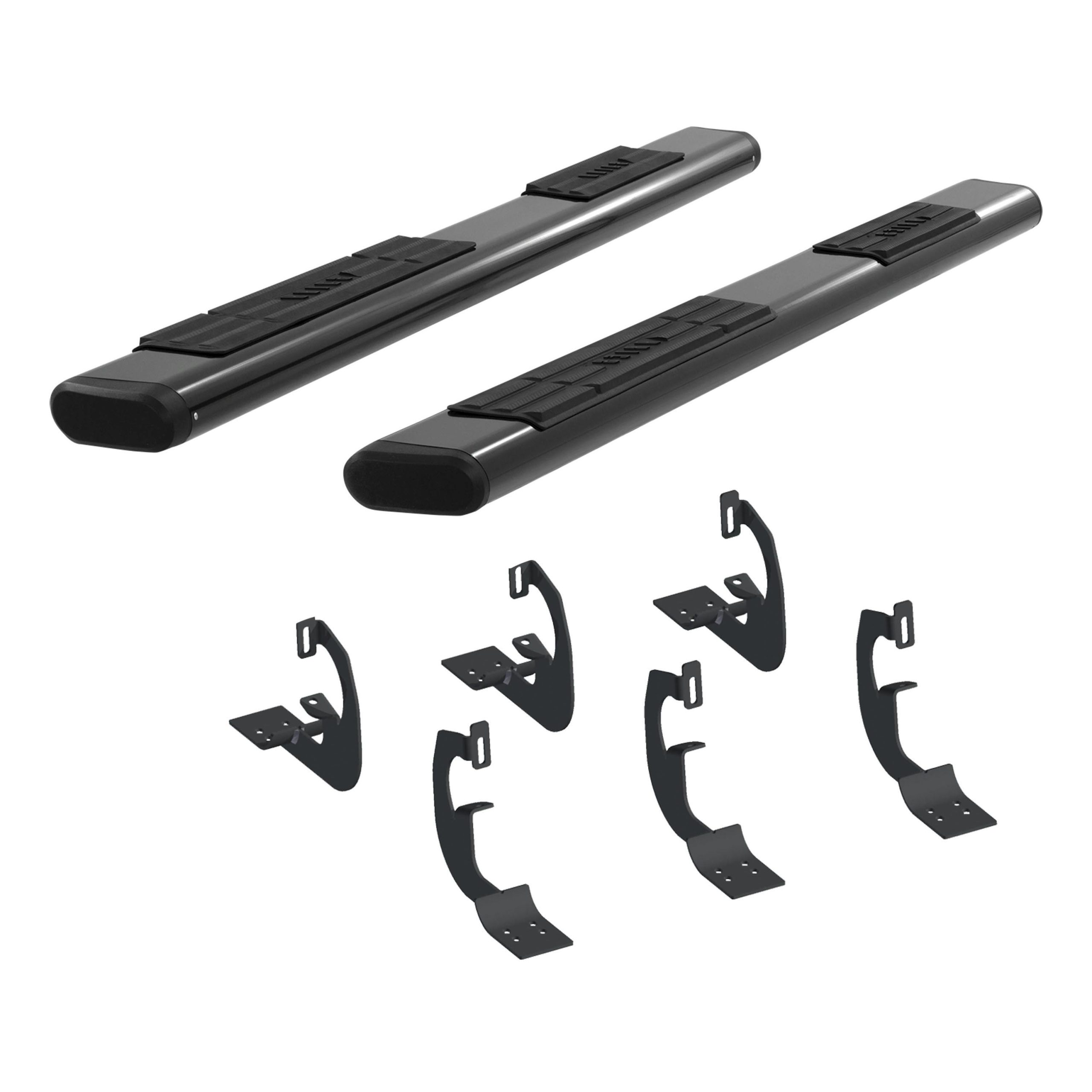 ARIES 4445001 6in. x 75in. Black Aluminum Oval Side Bars; Select Silverado; Sierra
