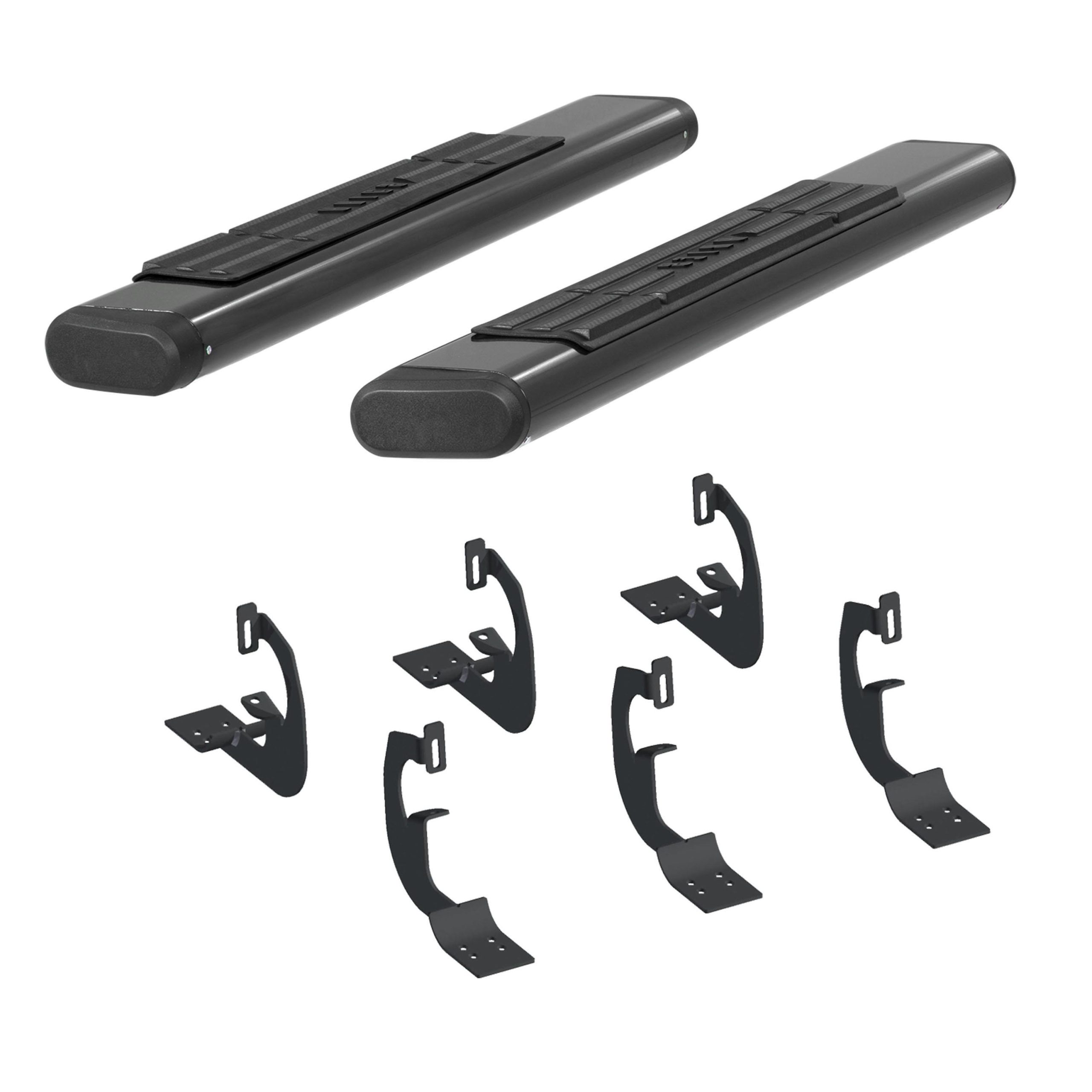 ARIES 4445006 6in. x 53in. Black Aluminum Oval Side Bars; Select Chevrolet Silverado; GMC Sier