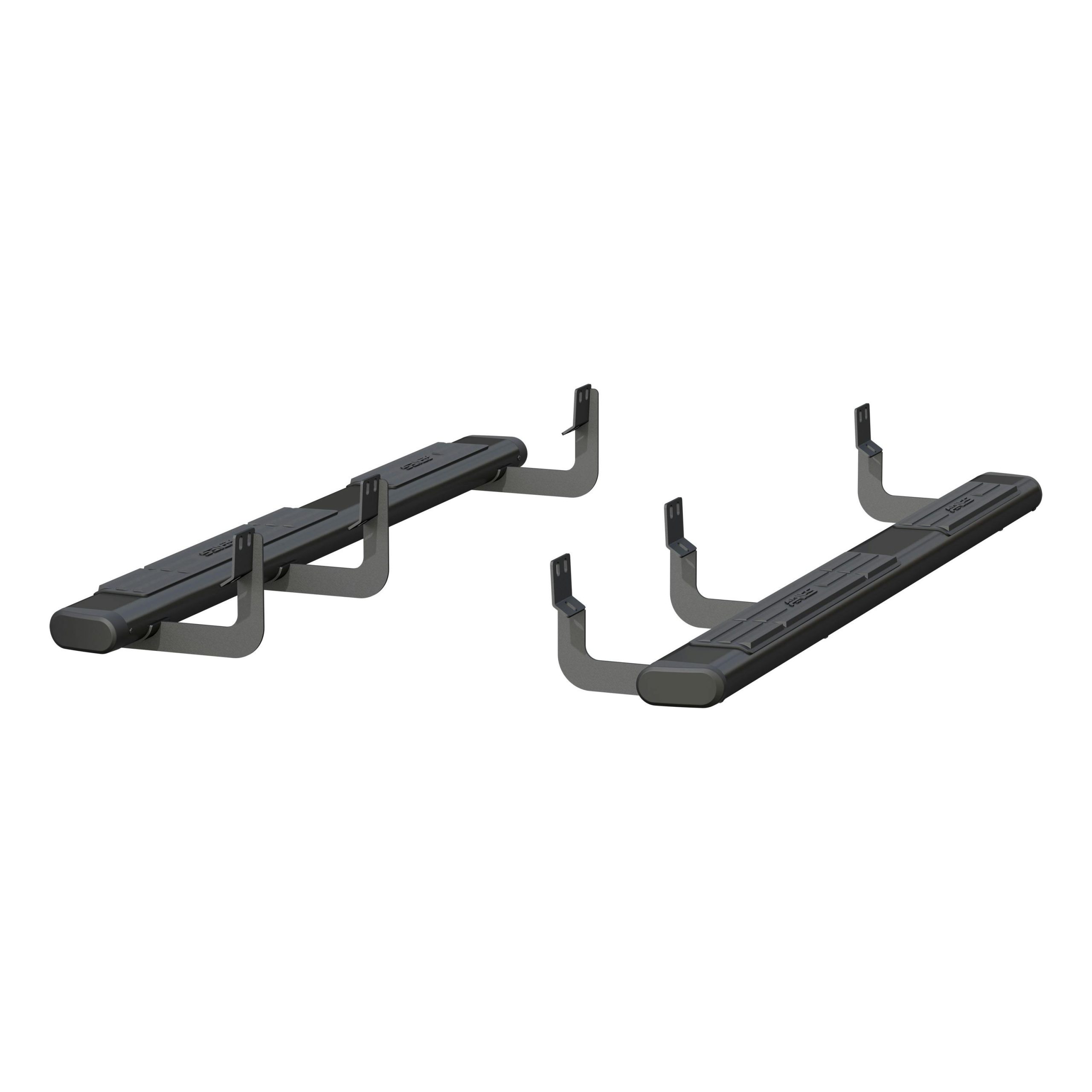 ARIES 4445034 6in. x 75in. Black Aluminum Oval Side Bars; Select Nissan Titan