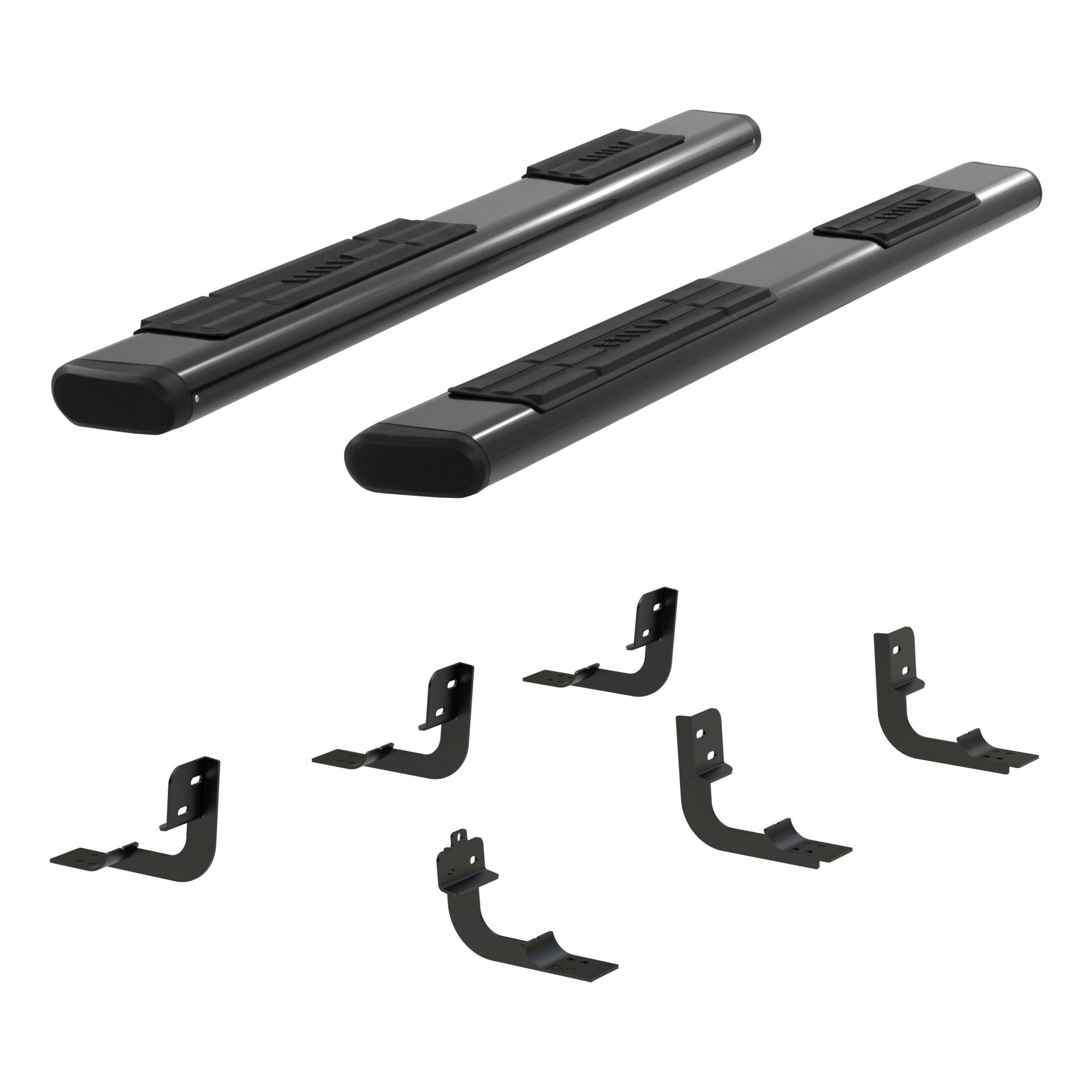 ARIES 4445046 6in. x 91in. Black Aluminum Oval Side Bars; Select Dodge; Ram 2500; 3500