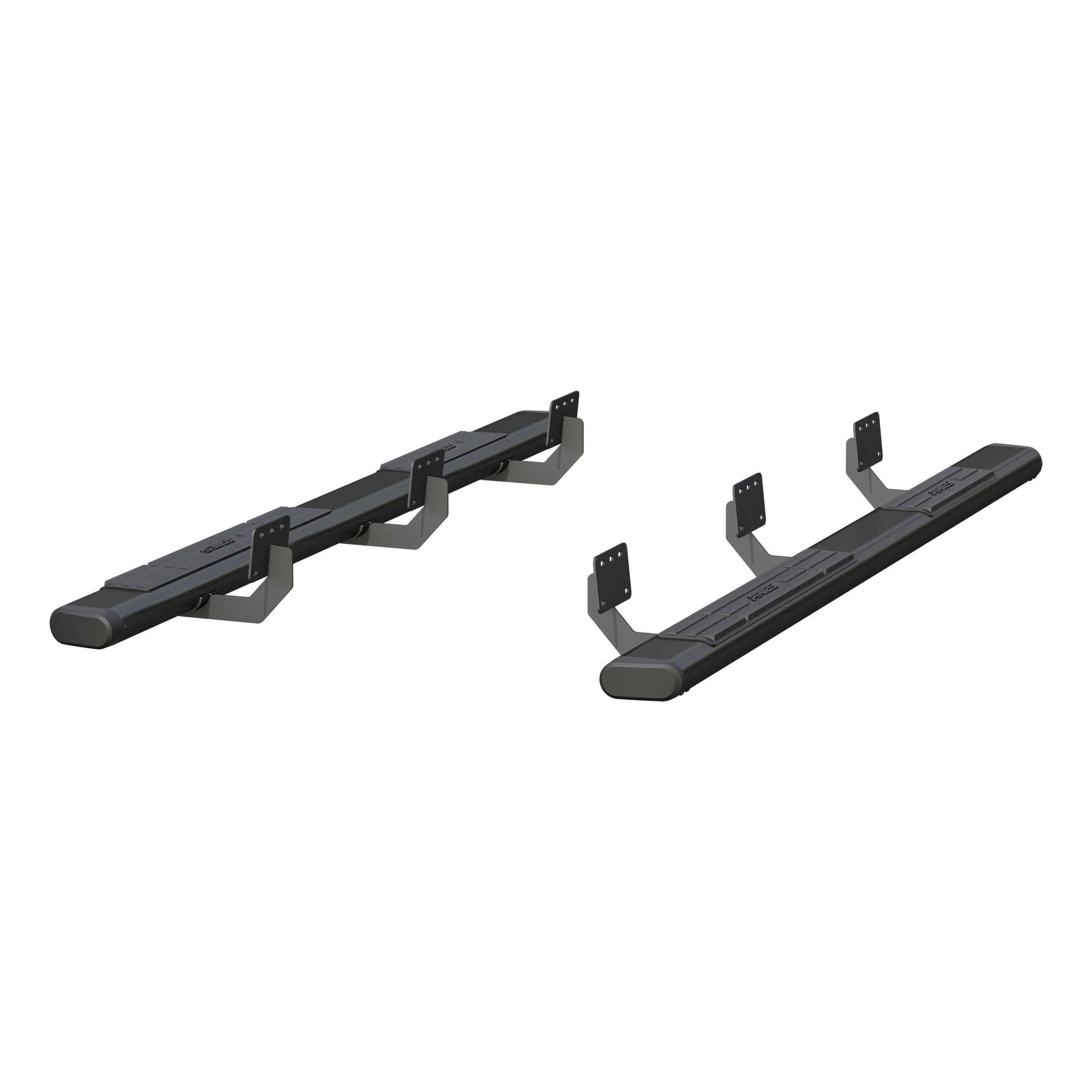 ARIES 4445047 6in. x 91in. Black Aluminum Oval Side Bars; Select Ram 1500 Crew Cab