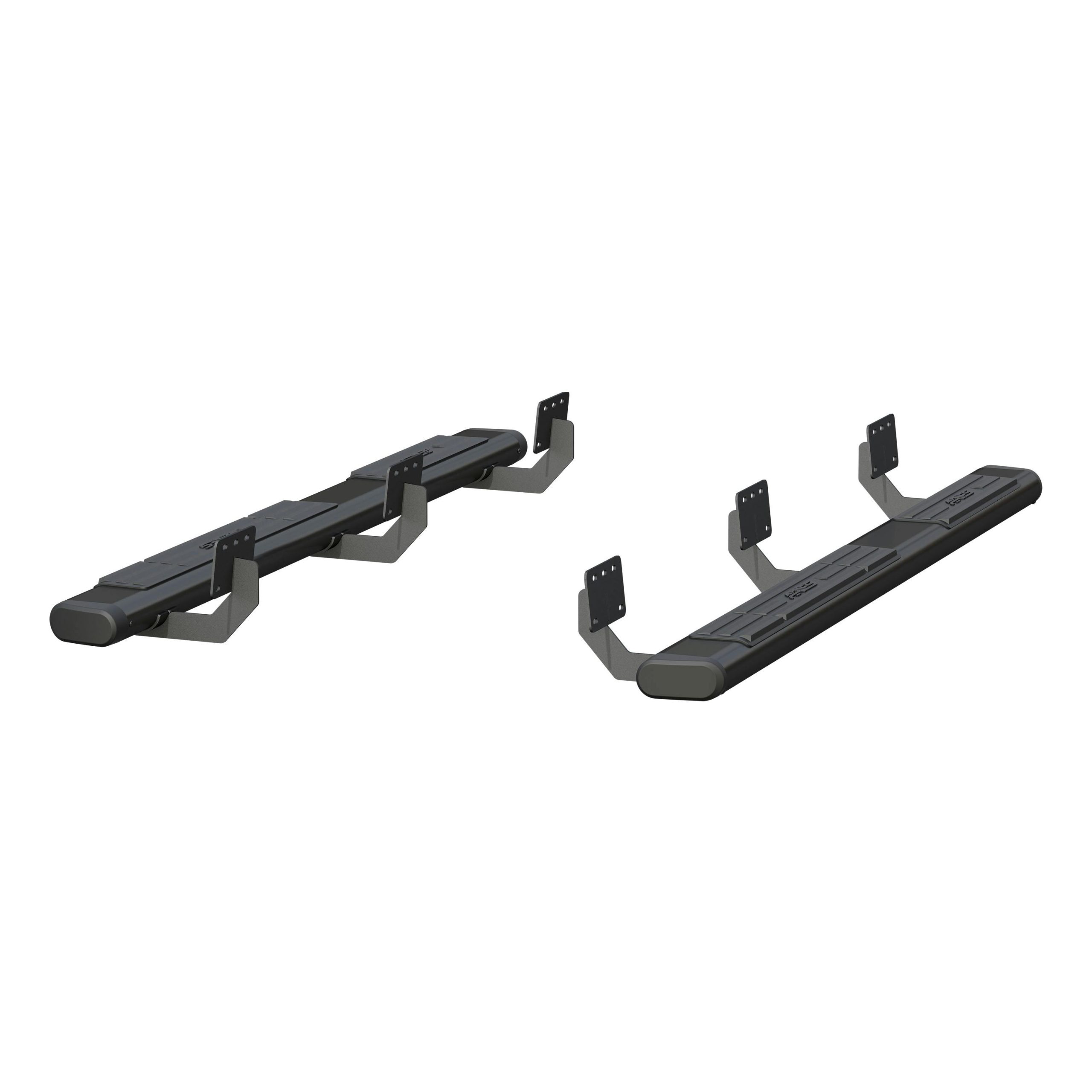 ARIES 4445048 6in. x 75in. Black Aluminum Oval Side Bars; Select Ram 1500 Quad Cab
