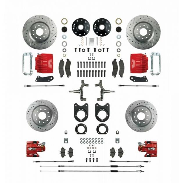 Signature Series Big Brake Four Wheel Disc Conversion Kit, Drop Spindles, 1967-1969