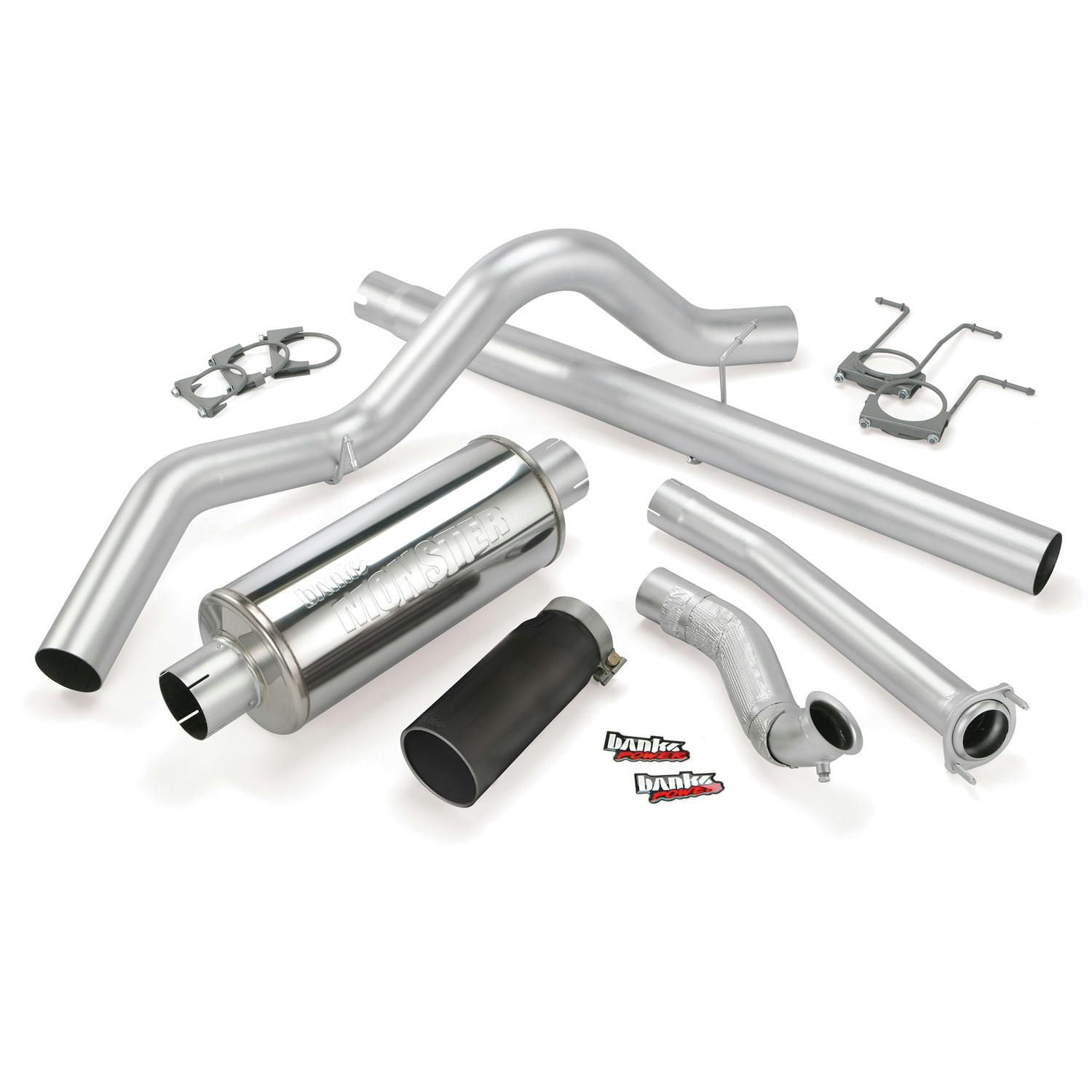 Banks Power 46298-B Monster Exhaust System; S/S-Black Tip-1994-97 Ford 7.3L; Eclb