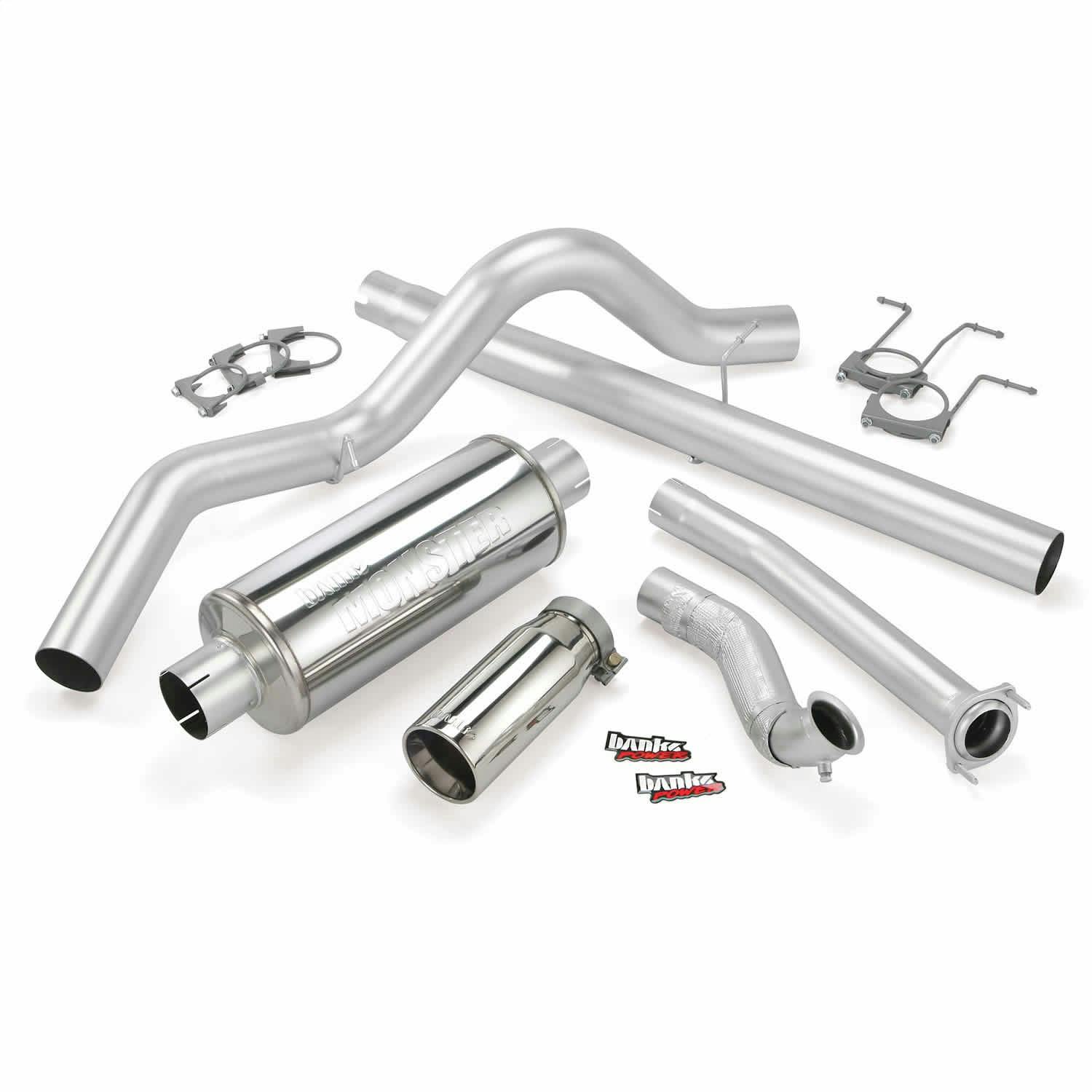 Banks Power 46299 Monster Exhaust System; S/S-Chrome Tip-1994-97 Ford 7.3L; CCLB