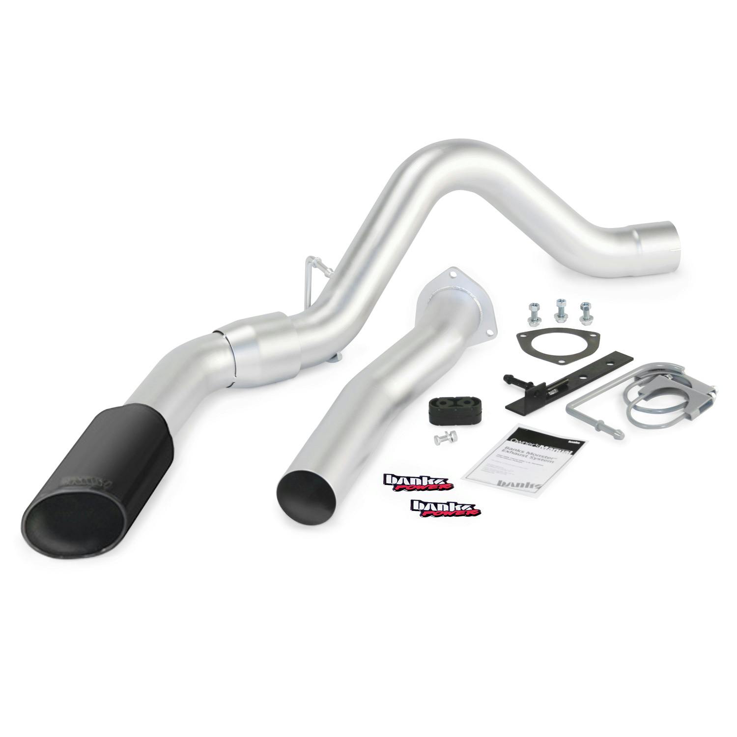 Banks Power 47784-B Monster Exhaust System; Single; S/S-Black Tip-07-10 Chev 6.6L LMM; ECSB-CCLB