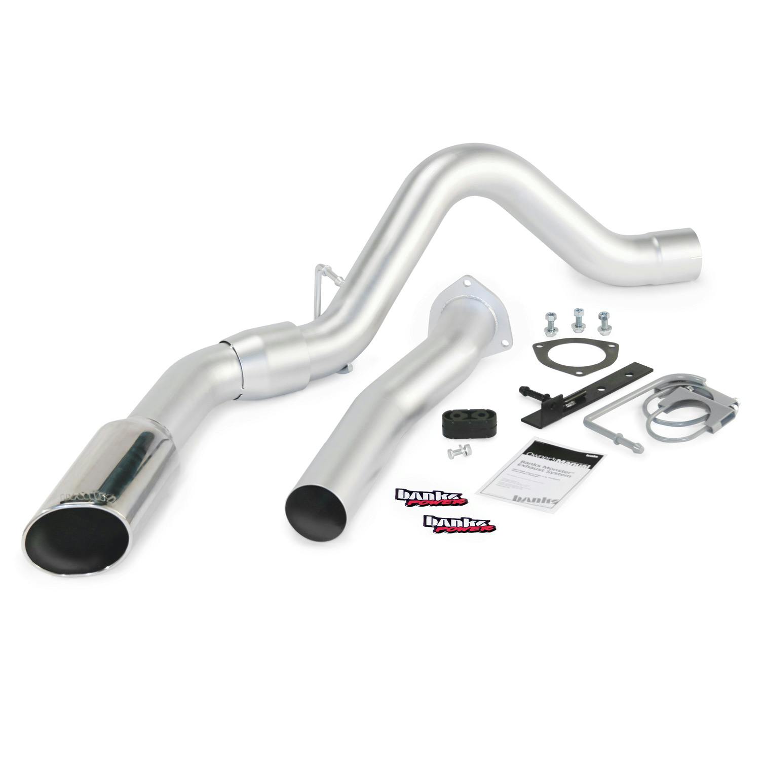Banks Power 47784 Monster Exhaust System; Single; S/S-Chrome Tip-07-10 Chevy 6.6L LMM; ECSB-CCLB