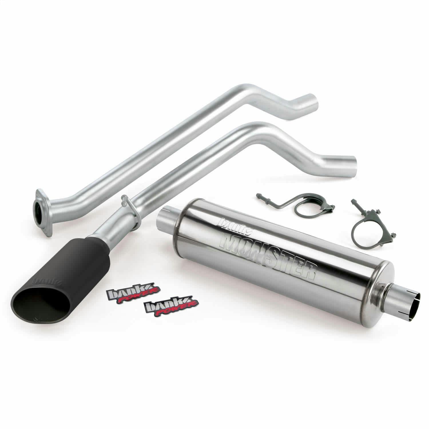 Banks Power 48355-B Monster Exhaust System; Single-Side Exit; S/S-Black Tip-2013-14 Chevy 5.3L; ECRB