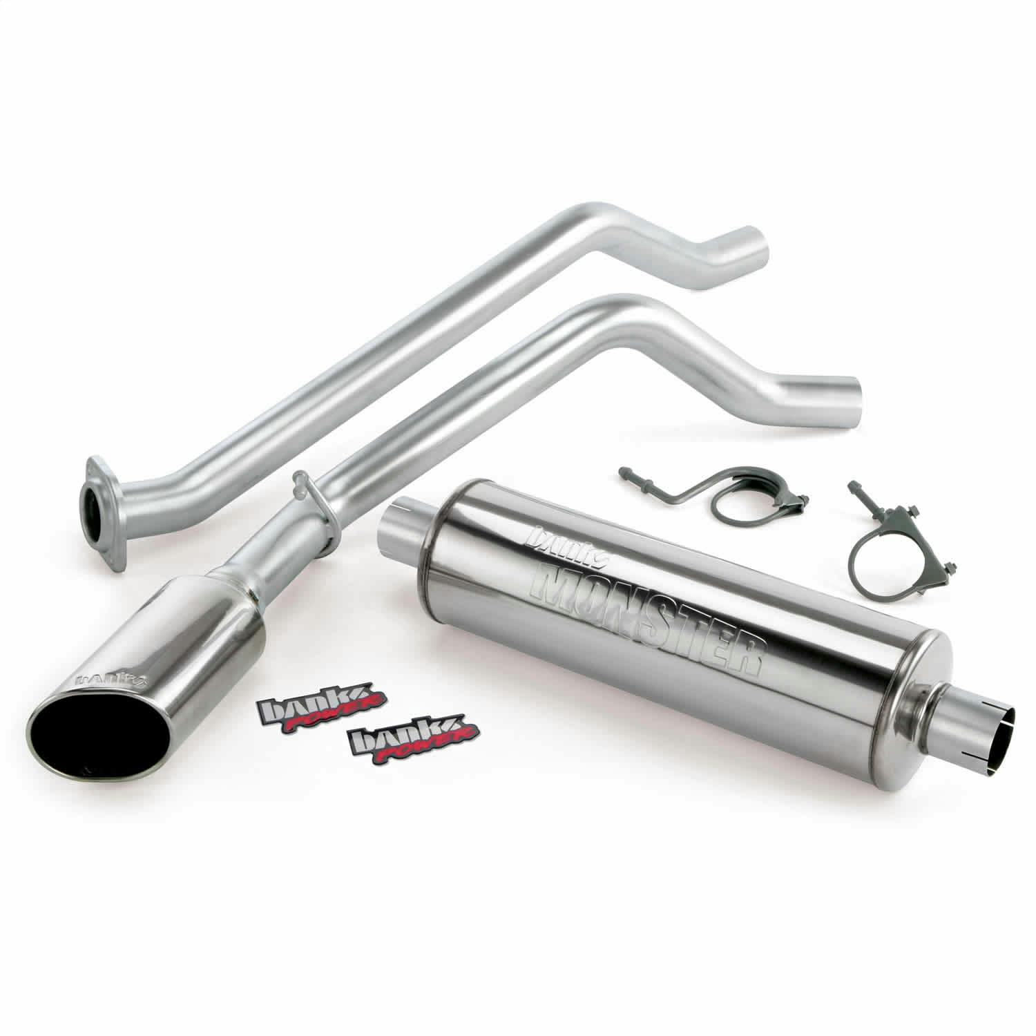 Banks Power 48355 Monster Exhaust System; Single-Side Exit; S/S-Chrome Tip-2013-14 Chevy 5.3L; ECR
